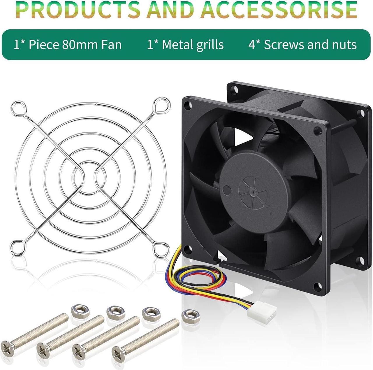 Alt view image 7 of 7 - 80mm x 38mm PWM 12V Big Airflow High Performance Fan High Static Pressure for Box Rack Exhaust Ventilation Cooling