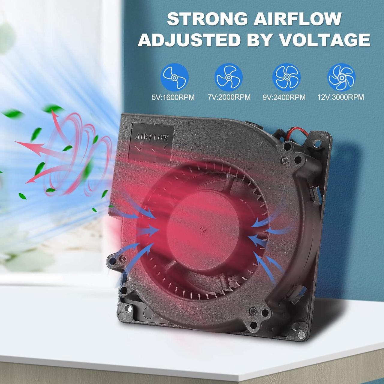 Alt view image 3 of 6 - PANO-MOUNTS 12V DC Blower Fan 120mm x 32mm 4.72inch 2Pin High Airflow Moisture-Proof Brushless Exhaust Fan Blower for Inflatable and More 3000RPM