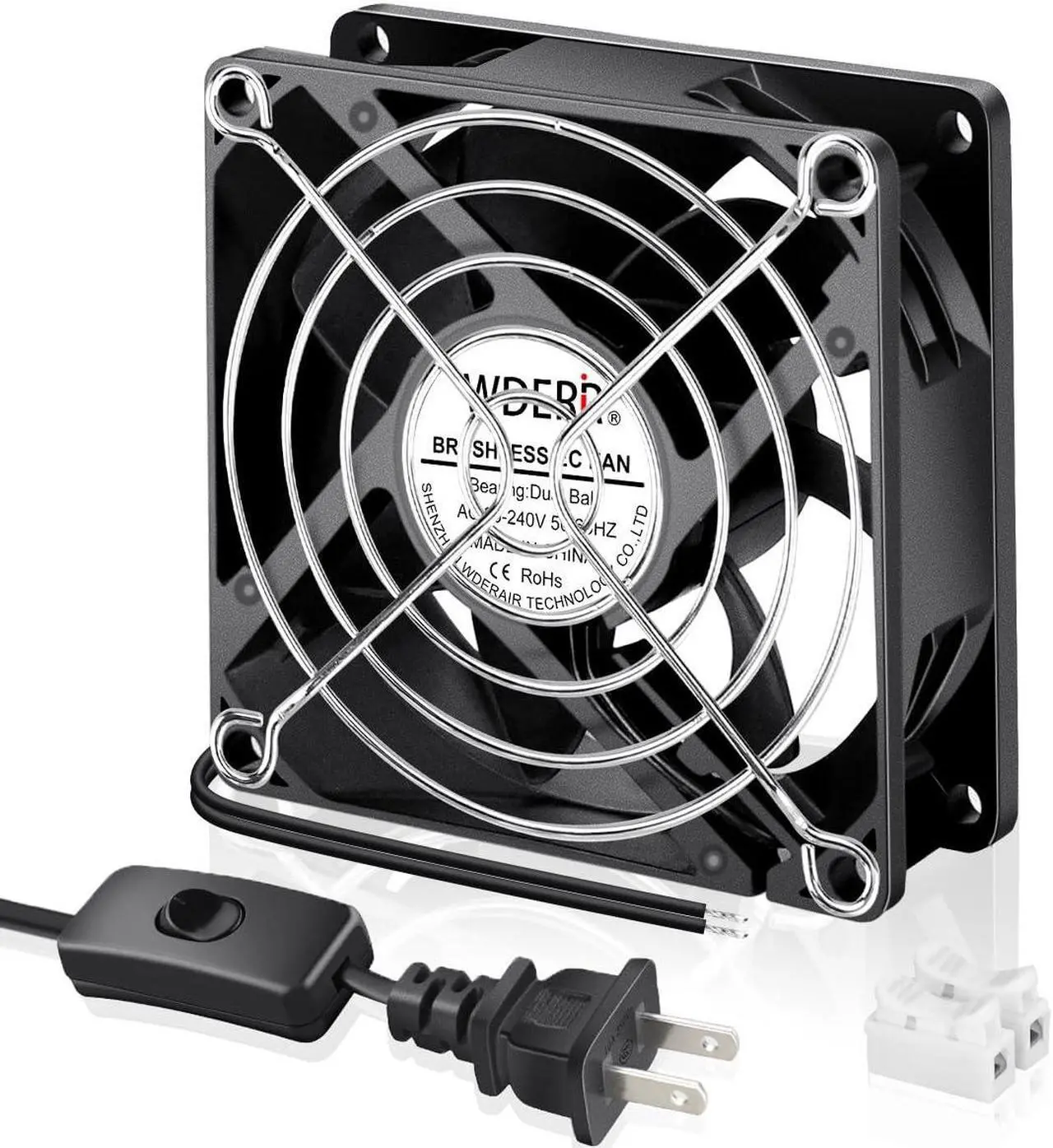 Main image of EC 80mm x 25mm Small 3 Inch Muffin Axial Cooling Fan 110V 120V 220V 240V Dual Ball for DIY Electronics Equipment PC Case Cabinet Incubator Terrarium Ventilation Exhaust Project