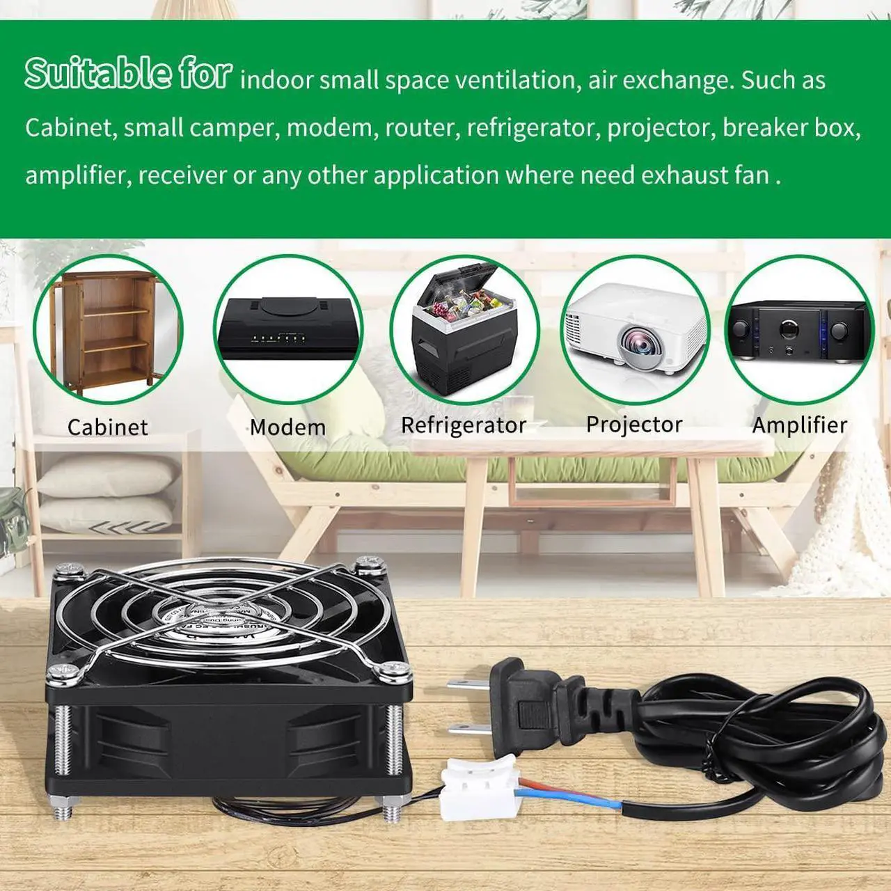 Alt view image 2 of 7 - EC 80mm x 25mm Small 3 Inch Muffin Axial Cooling Fan 110V 120V 220V 240V Dual Ball for DIY Electronics Equipment PC Case Cabinet Incubator Terrarium Ventilation Exhaust Project