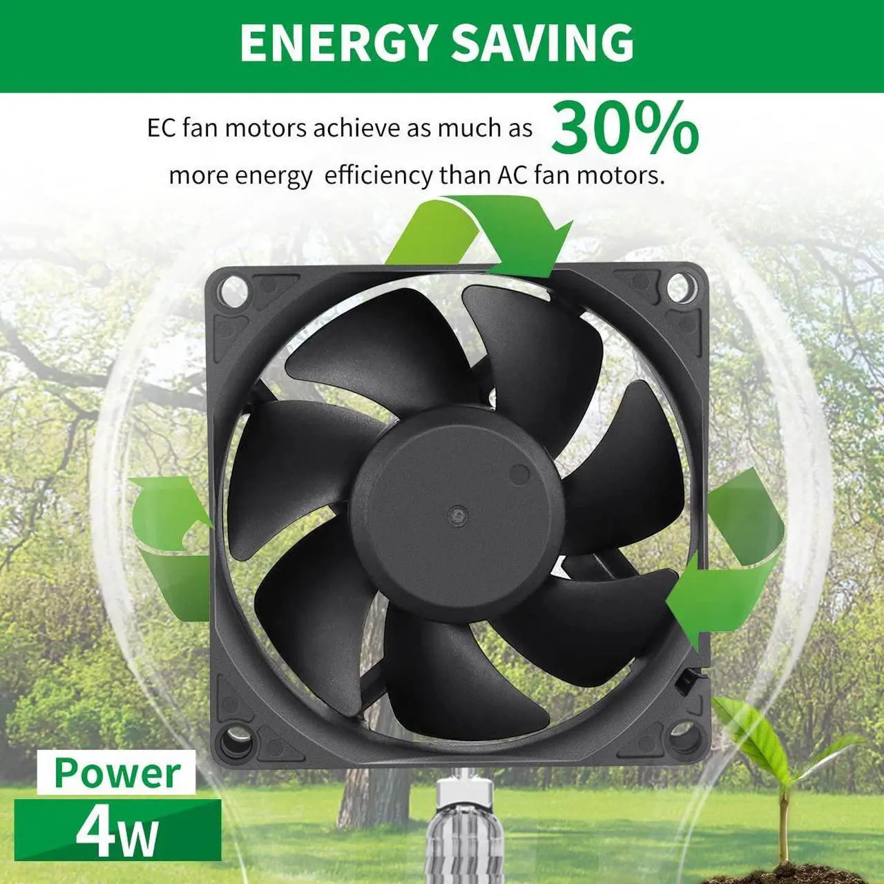 Alt view image 3 of 7 - EC 80mm x 25mm Small 3 Inch Muffin Axial Cooling Fan 110V 120V 220V 240V Dual Ball for DIY Electronics Equipment PC Case Cabinet Incubator Terrarium Ventilation Exhaust Project