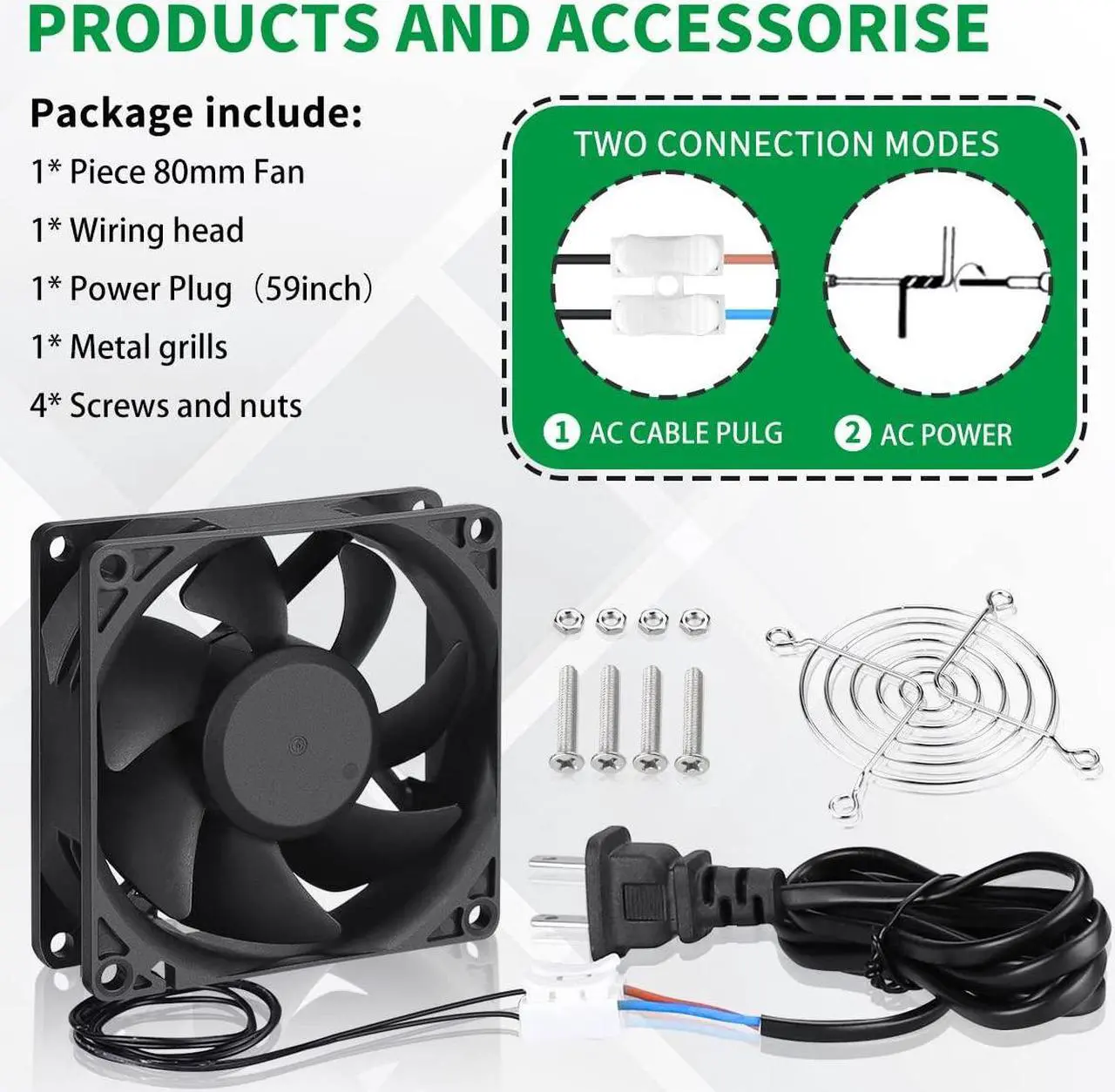 Alt view image 7 of 7 - EC 80mm x 25mm Small 3 Inch Muffin Axial Cooling Fan 110V 120V 220V 240V Dual Ball for DIY Electronics Equipment PC Case Cabinet Incubator Terrarium Ventilation Exhaust Project