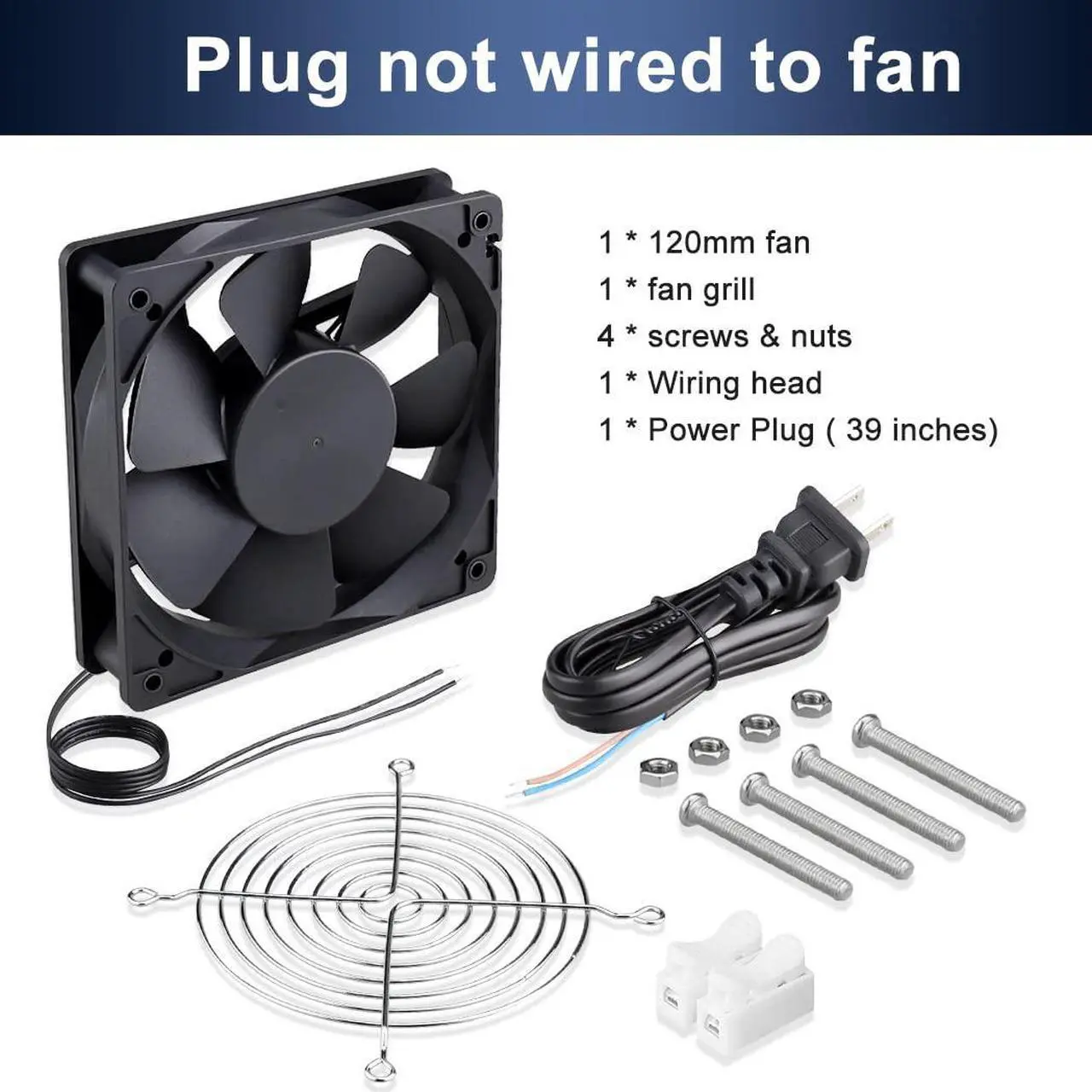 Alt view image 7 of 7 - Wathai EC 120mm x 25mm Ball DIY Cooling Ventilation Exhaust Fan 110V 115V 120V 220V 240V AC Axial Case Muffin Fan