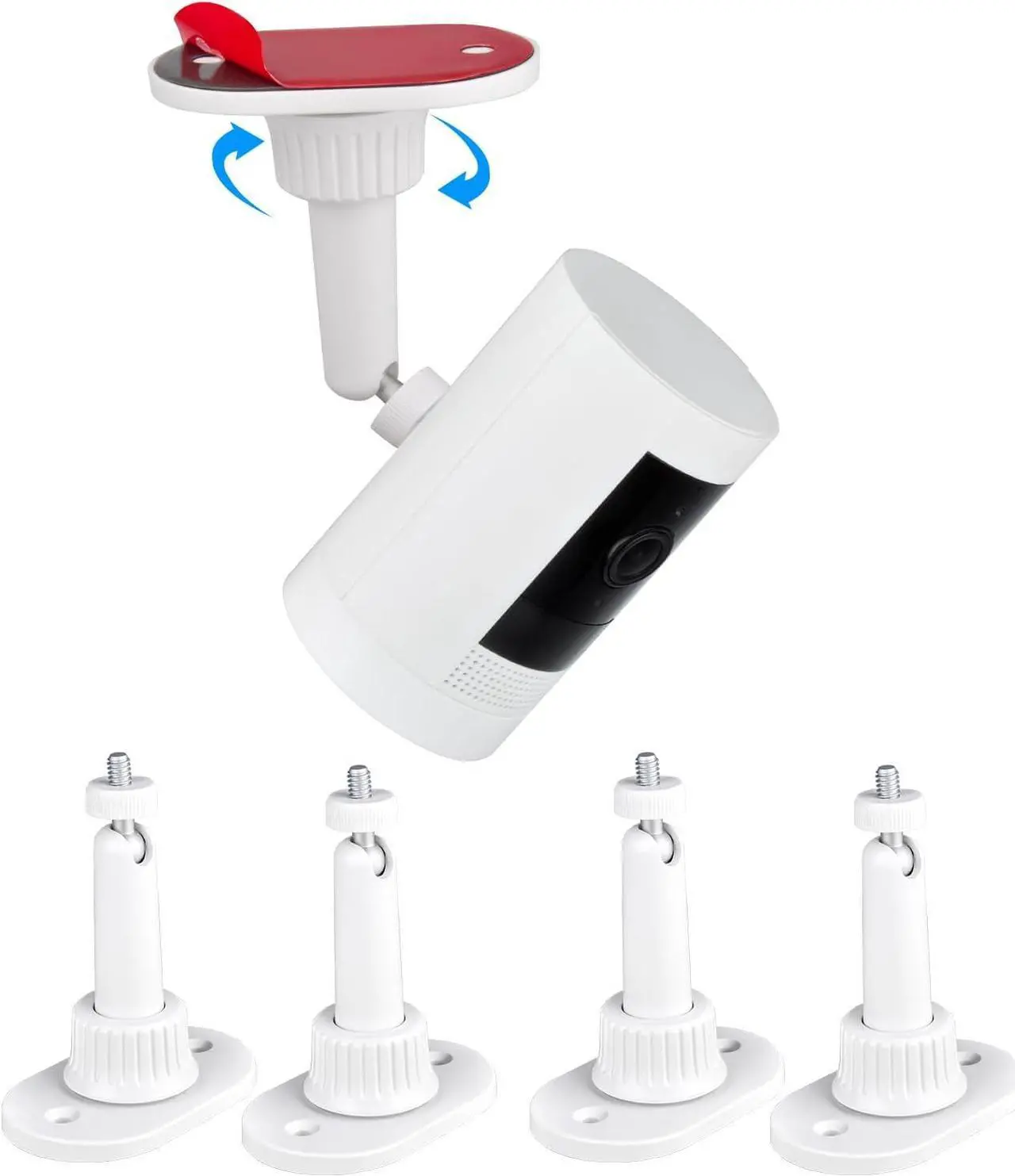 Main image of 4pack Adhesive Wall Mount Compatible with Ring Stick Up Cam Wired/Battery and Ring Indoor Cam HD Security Camera,360 Degree Adjustable Mounting BracketCamera not Included