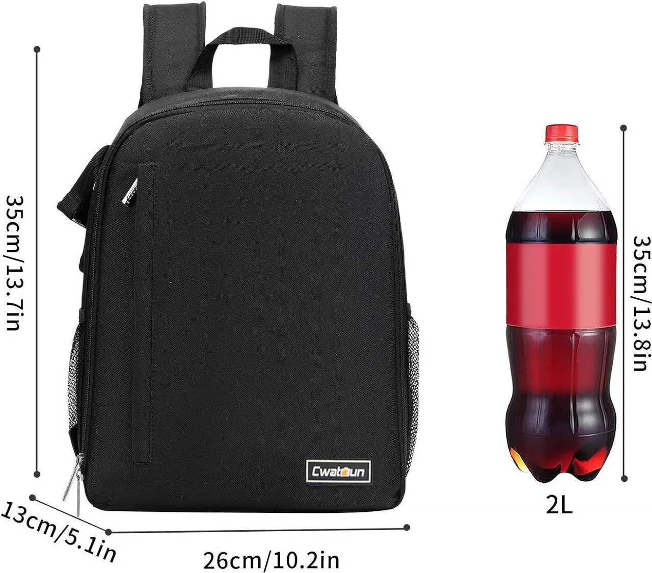 Alt view image 7 of 7 - Cwatcun Waterproof Camera Backpack for DSLR, Mirrorless - Compatible with Sony, Canon, Nikon Camera and Lens Accessories