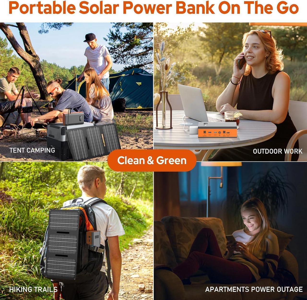 Alt view image 5 of 7 - ZeroKor Portable Power Bank with AC Outlet, 65W/110V Portable Laptop Charger Battery Bank, 24000mAh External Battery Pack 88.8Wh, Backup Power Source for Outdoor Tent Camping RV Home Office Emergency
