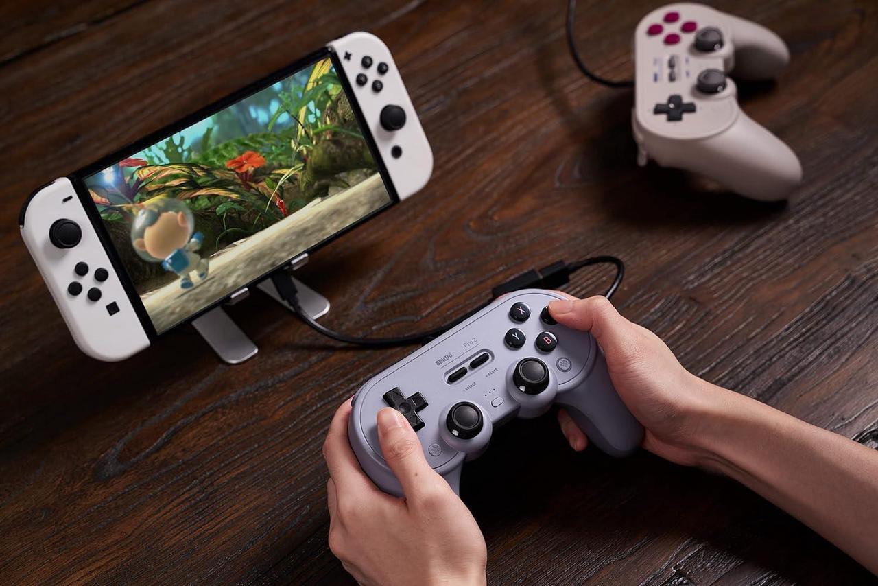 Alt view image 7 of 7 - 8BitDo Pro 2 Wired Controller for Switch, Windows, Steam Deck & Raspberry Pi (Gray Edition)