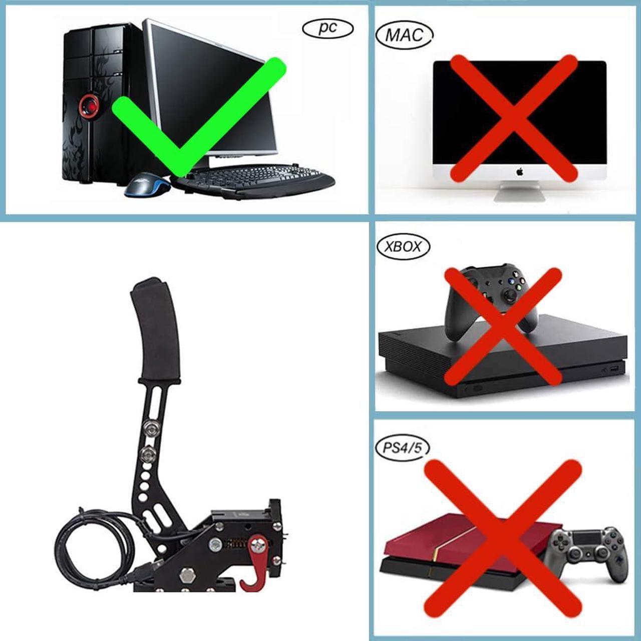 Alt view image 4 of 7 - PC Racing Game USB Handbrake for 16Bit SIM for Racing Games, Compatible with G27 G29 G920 G923 T500 T300 Simulate Linear HandbrakeWith Fixing Clip and Plate