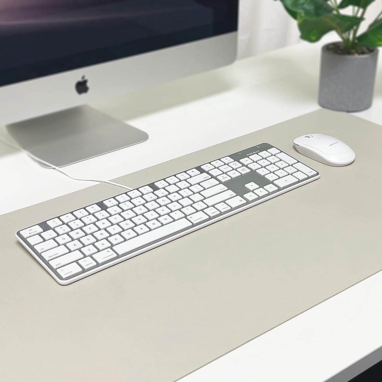 Alt view image 7 of 7 - Macally Ultra-Slim USB Wired Keyboard with Number Keypad for Apple Mac Pro, MacBook Pro/Air, iMac, Mac Mini, Laptop Computers, Windows Desktop PC Laptops, Silver (SLIMKEYPROA)