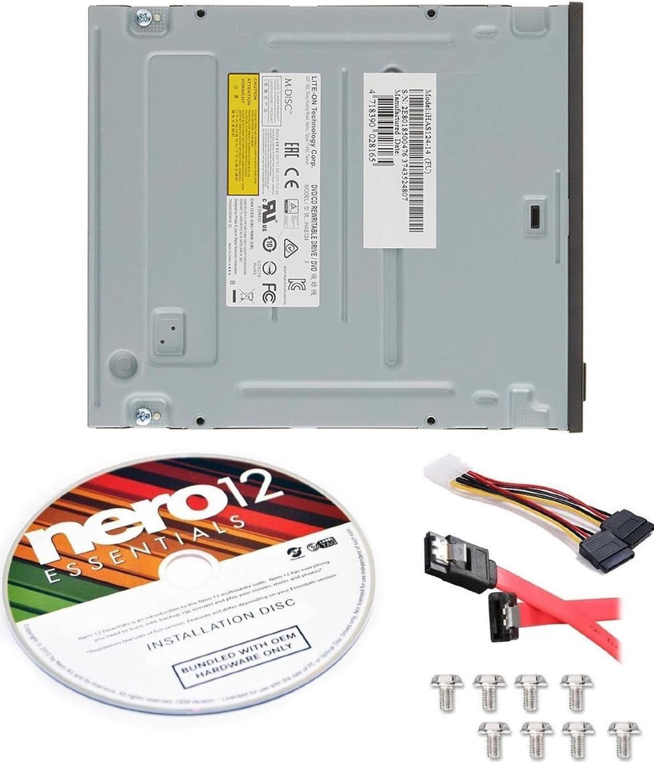 Alt view image 2 of 4 - BestDuplicator Lite-On Super AllWrite IHAS124-04-KIT 24X DVD+/-RW Dual Layer Burner + Nero 12 Essentials Burning Software + Sata Cable Kit