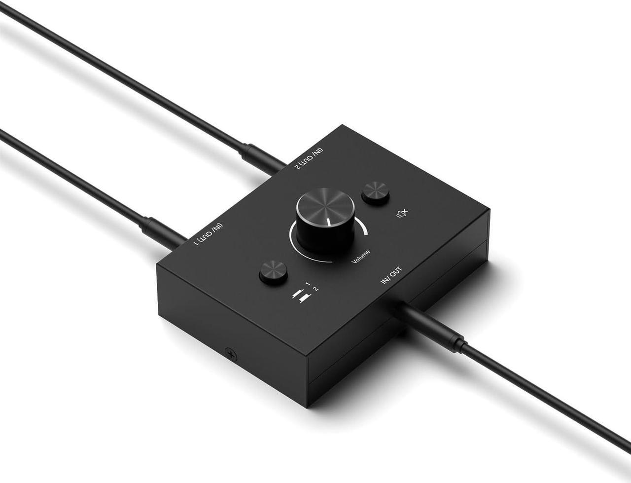 Alt view image 2 of 6 - 3.5mm Stereo Audio Switch Audio Switcher Passive Speaker Headphone Manual Selector Splitter Box Audio Sharing