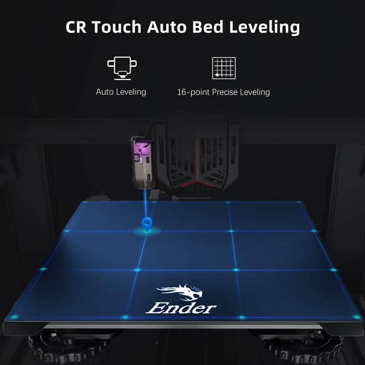 Alt view image 3 of 7 - Creality Ender 3 V2 Neo 3D Printer with CR Touch Auto Leveling PC Spring Steel Platform Full-Metal Extruder 95% Pre-Installed 3D Printers Resume Print and Model Preview 8.66x8.66x9.84 inch