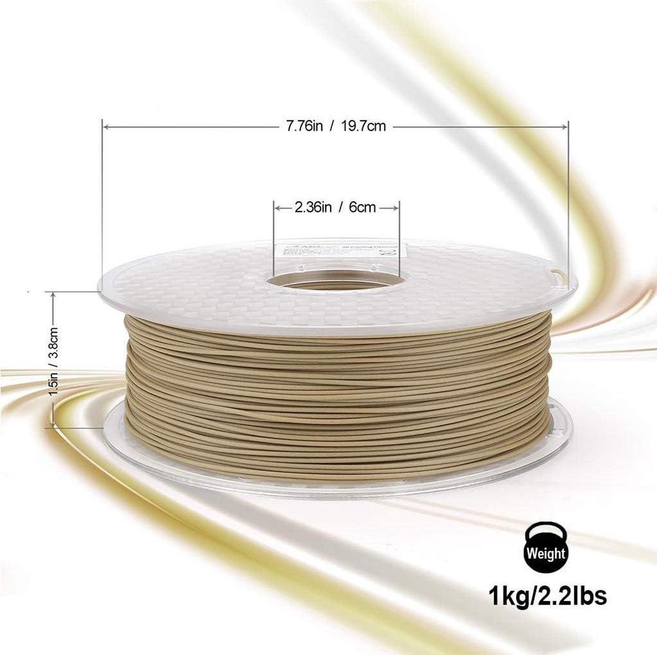 Alt view image 5 of 7 - AMOLEN Wood Bamboo 3D Printer Filament, PLA Filament 1.75mm 20% Real Bamboo Fiber, 1kg/2.2lbs