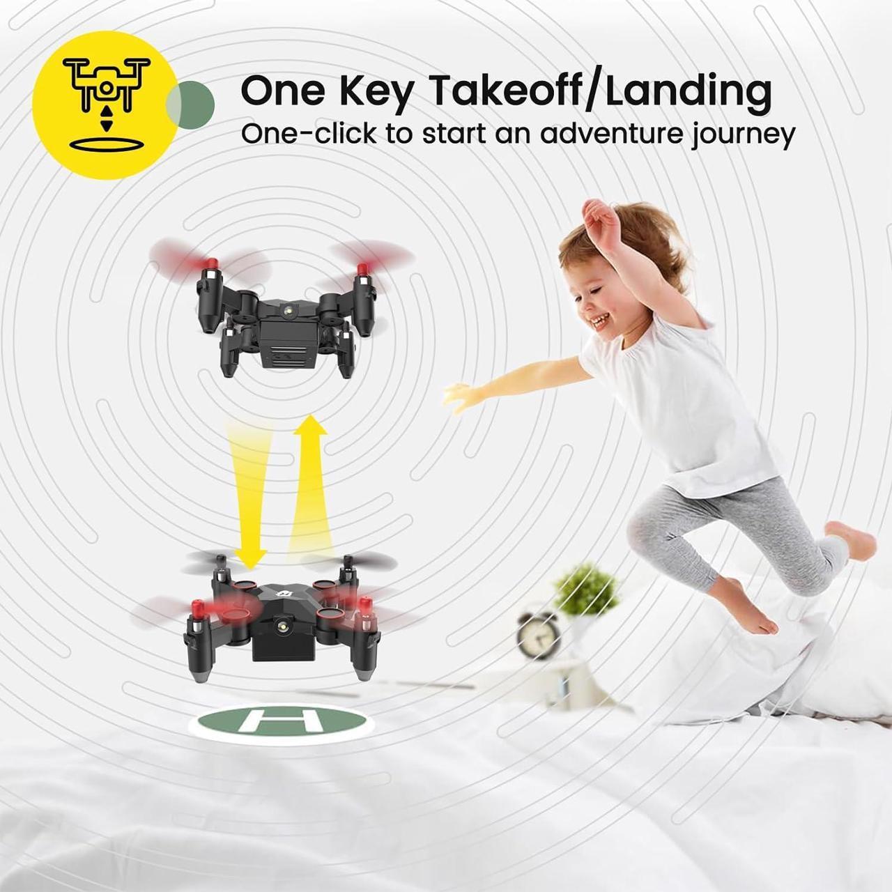 Alt view image 2 of 7 - Holy Stone HS190 Drone for Kids, Mini Drone with One-Key Takeoff/Landing, 3D Flips, 3 Speeds and Auto Hovering, Gifts Toys for Boys and Girls, Red