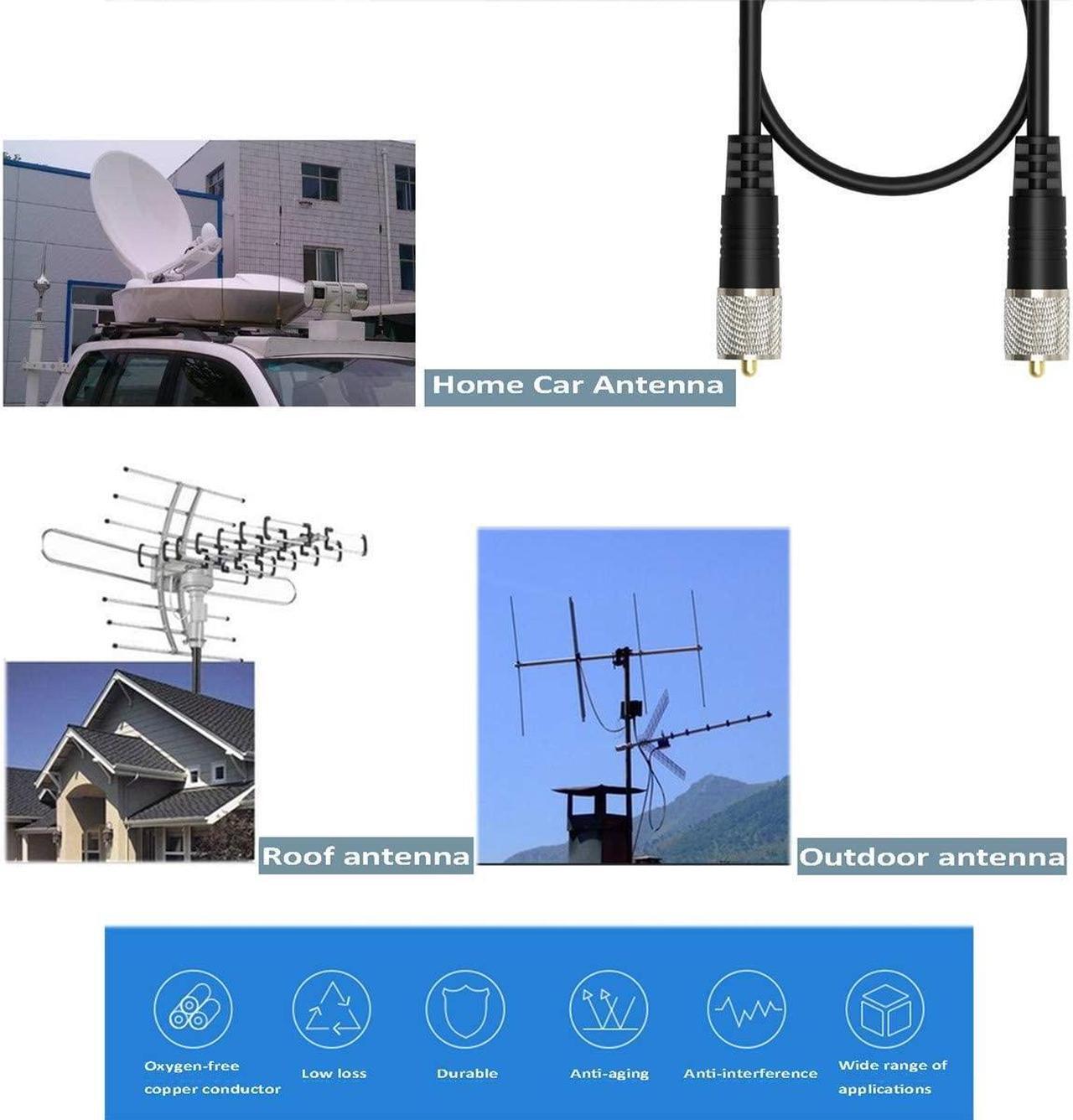 Alt view image 5 of 5 - CB Coax Cable, CB Antenna Cable, 20ft RG8x Coaxial Cable UHF Male to Male Low Loss, 50 Ohm for HAM Radio Antenna