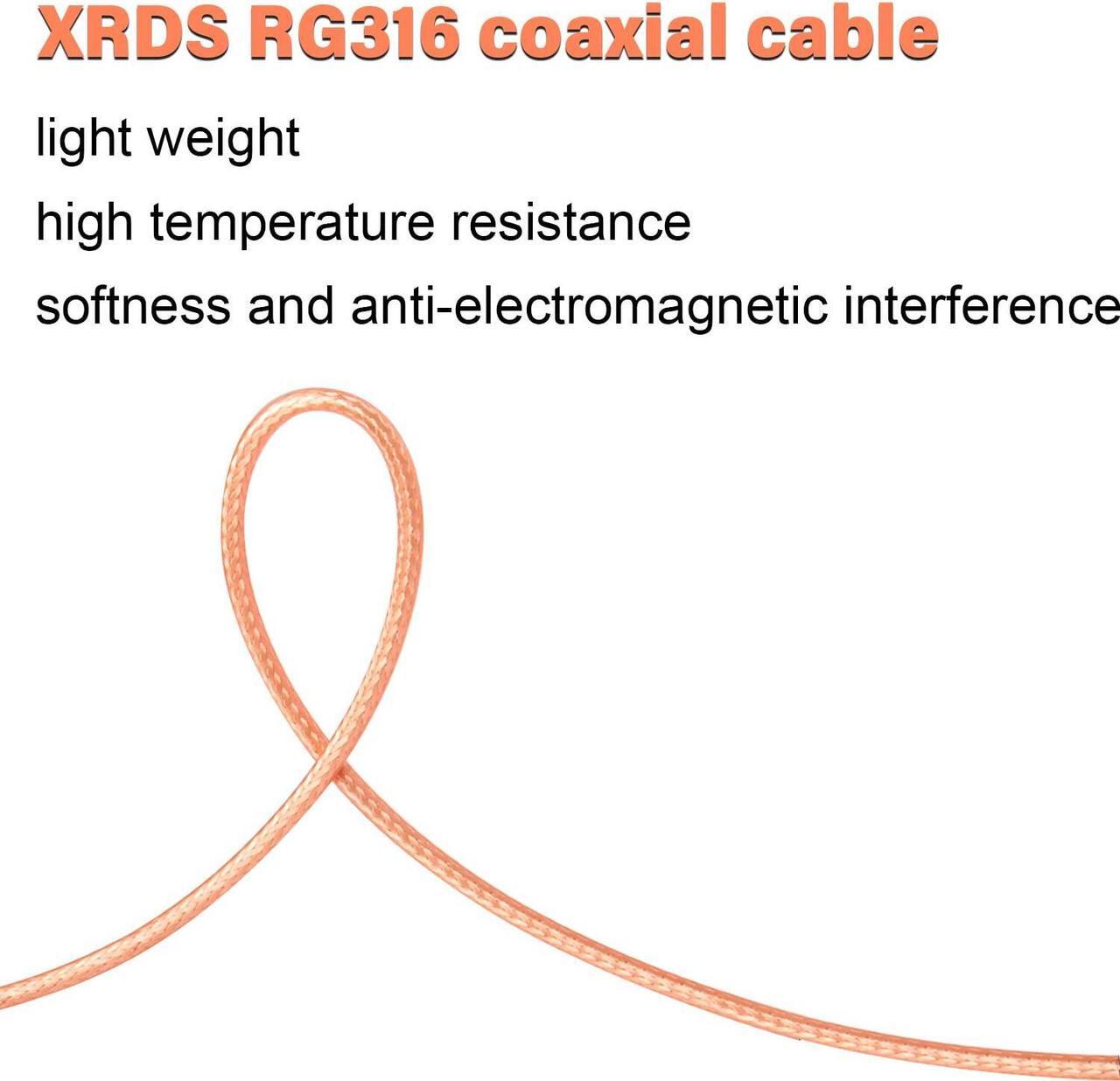 Alt view image 3 of 3 - XRDS -RF RG-316 Coax Cable 50 ft, Thin RF Coaxial Cable Flexible Lightweight Low Loss Coaxial Coax Cable, Brown
