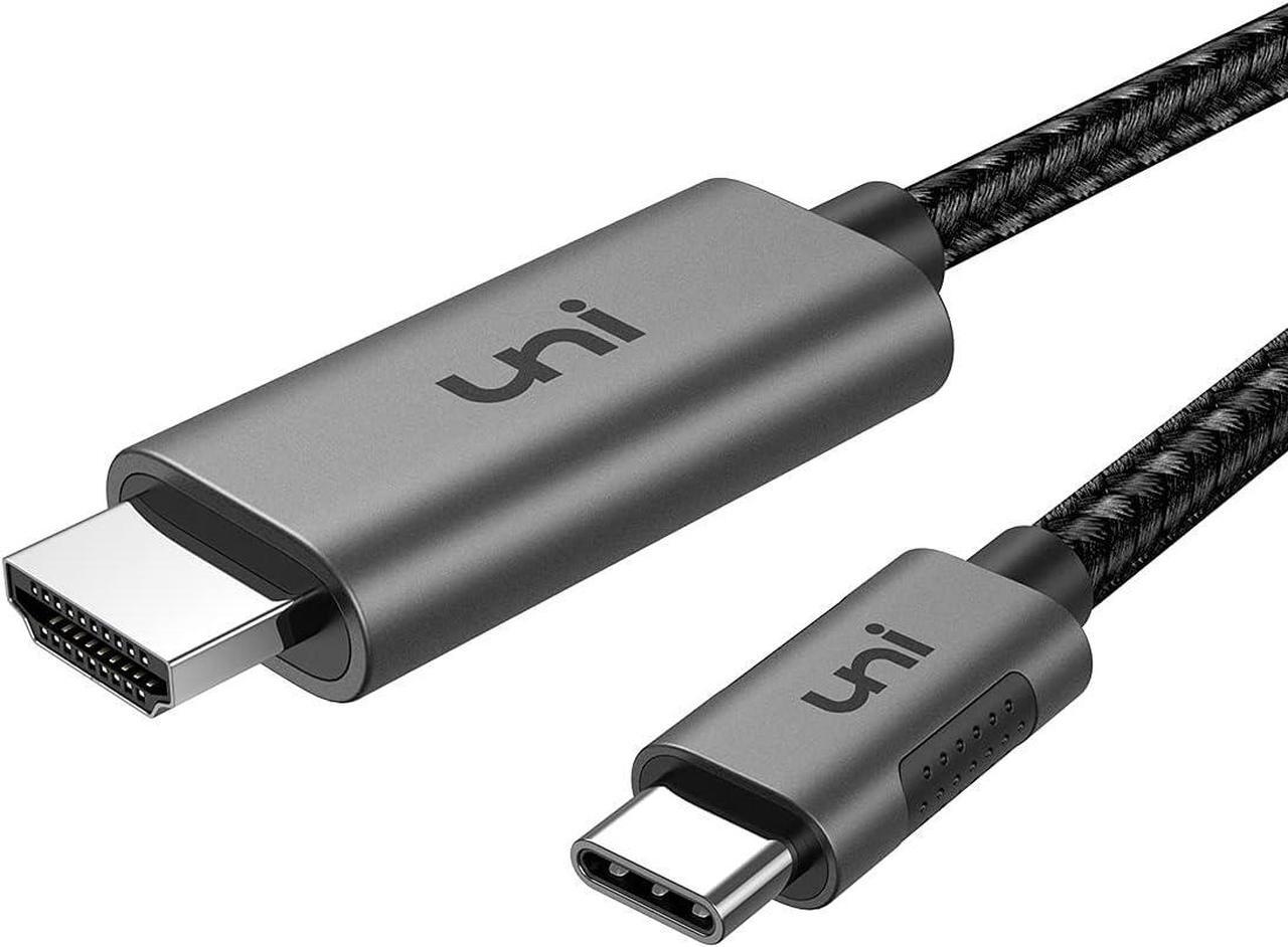 Main image of uni USB C to HDMI Cable for Home Office 3ft 4K@60Hz, USB Type-C to HDMI Braided Cable (Thunderbolt 3/4 Compatible) with MacBook Pro/Air 2023, iPhone 15 Pro/Max, Samsung S23, Chromebook and More