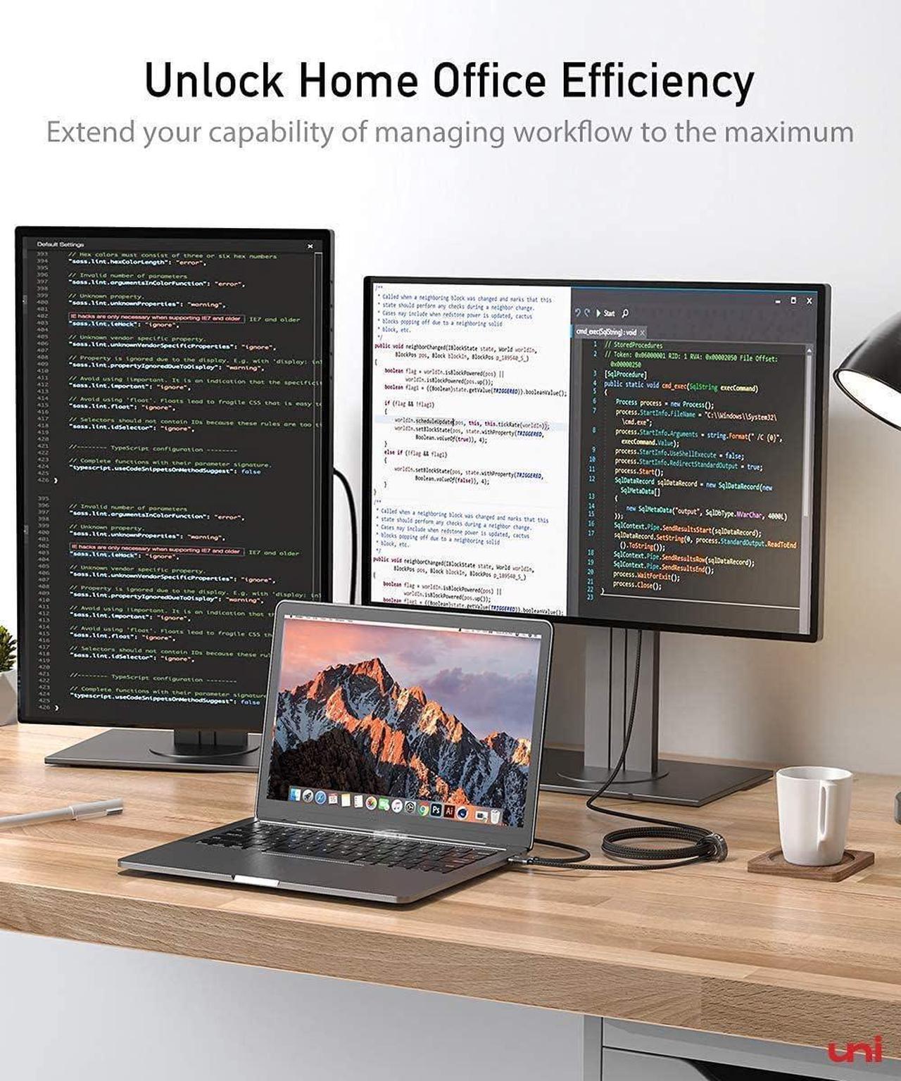 Alt view image 5 of 7 - uni USB C to HDMI Cable for Home Office 3ft 4K@60Hz, USB Type-C to HDMI Braided Cable (Thunderbolt 3/4 Compatible) with MacBook Pro/Air 2023, iPhone 15 Pro/Max, Samsung S23, Chromebook and More