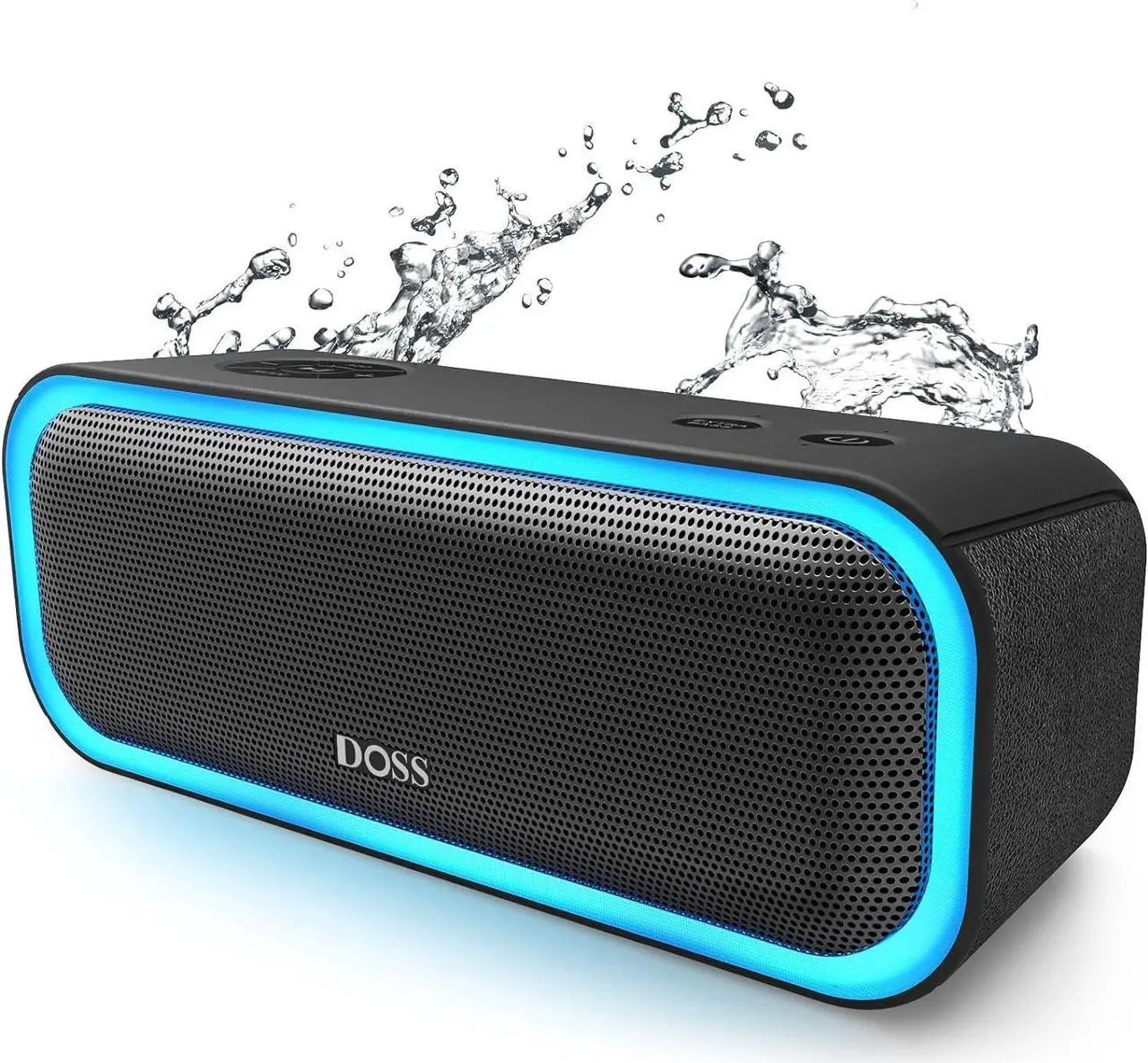 Main image of DOSS SoundBox Pro Bluetooth Speaker with 20W Stereo Sound, Active Extra Bass, IPX6 Waterproof, Bluetooth 5.0, TWS Pairing, Multi-Colors Lights, 20 Hrs Playtime, Portable Speaker for Beach, Outdoor