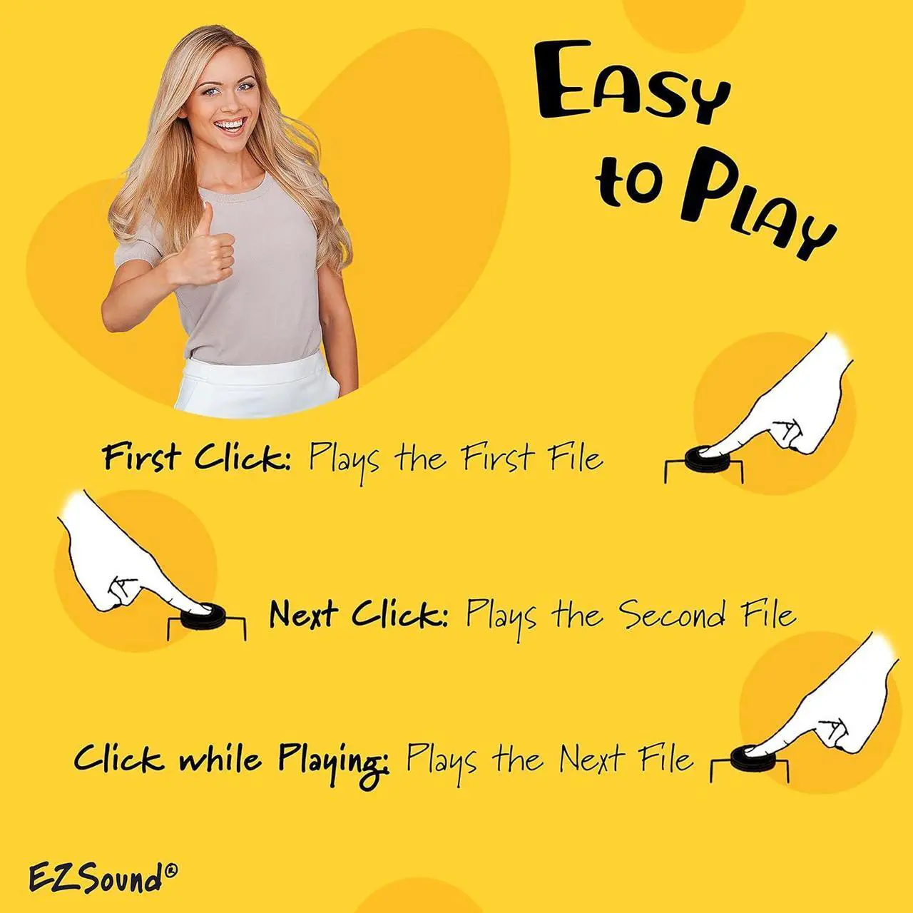 Alt view image 5 of 6 - Multiplay Push Button Recordable Sound Chip | Plays Multiple Recordings | Recordable Sound Module | Push Button Control | Card Sound Recorder | Card Voice Recorder | Custom Button Record