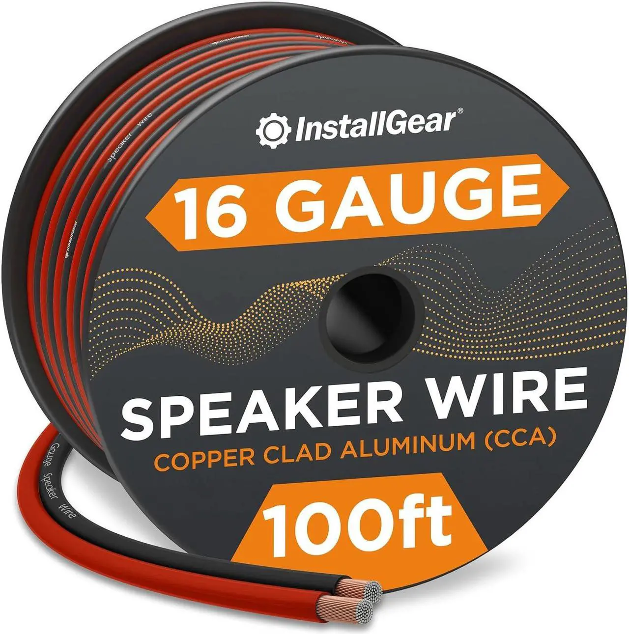 Main image of InstallGear 16 Gauge Wire AWG Speaker Wires True Spec and Soft Touch Cable Wire (100ft Red/Black) | Car Speaker Wire, Stereos, Home Theater Speakers, Surround Sound, Radio | 16 Gauge Speaker Wire