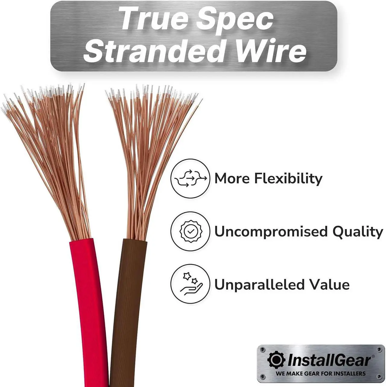 Alt view image 2 of 6 - InstallGear 16 Gauge Wire AWG Speaker Wires True Spec and Soft Touch Cable Wire (100ft Red/Black) | Car Speaker Wire, Stereos, Home Theater Speakers, Surround Sound, Radio | 16 Gauge Speaker Wire