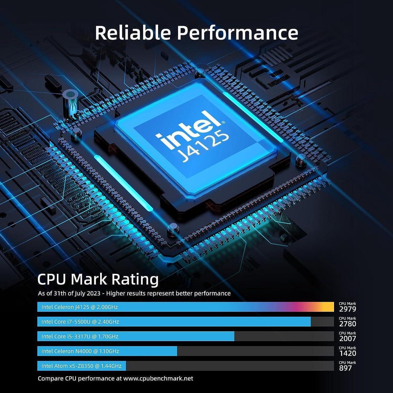 Alt view image 2 of 7 - MeLE PCG02 Fanless Mini PC Stick Windows 11 Pro Celeron J4125 8GB 128GB Micro Desktop Computer Stick Support HDMI 4K 60Hz Wi-Fi5 Gigabit Ethernet BT4.2 on Business Office Industrial IOT Media Home
