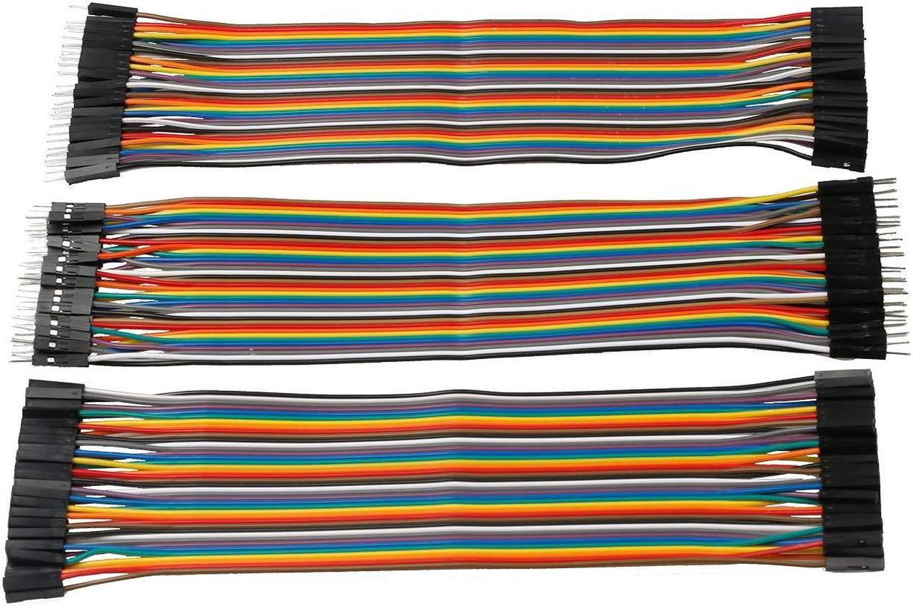 Alt view image 6 of 6 - 120pcs 50cm Breadboard Jumper Wires Assorted Kit,10cm 15cm 20cm 30cm 40cm 100cm Optional Dupont Wire 19.7 inch Male to Female Male to Male Female to Female Multicolored Ribbon Cable