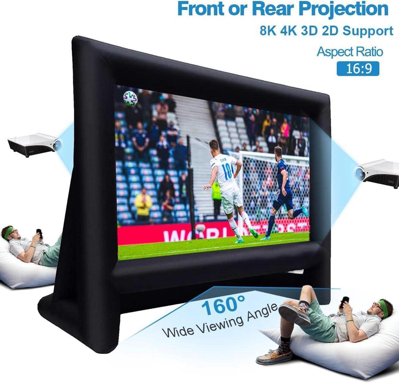 Alt view image 3 of 7 - 20 Feet Inflatable Movie Screen Outdoor Theater Blow Up Projection Screen with Carry Bag Blower for Front and Rear Projection Home Theater Backyard Pool Fun