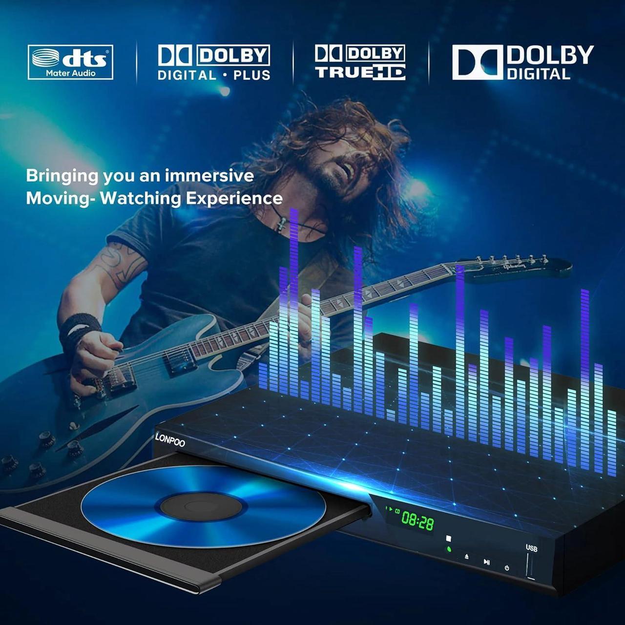 Alt view image 4 of 7 - Blu Ray DVD Player,Full HD Blu-ray Disc Player with Metal Enclosure,Easy Hook Up and User Friendly, 1080P Home Theater DVD Player with HDMI Output, Support HDD and USB Playback