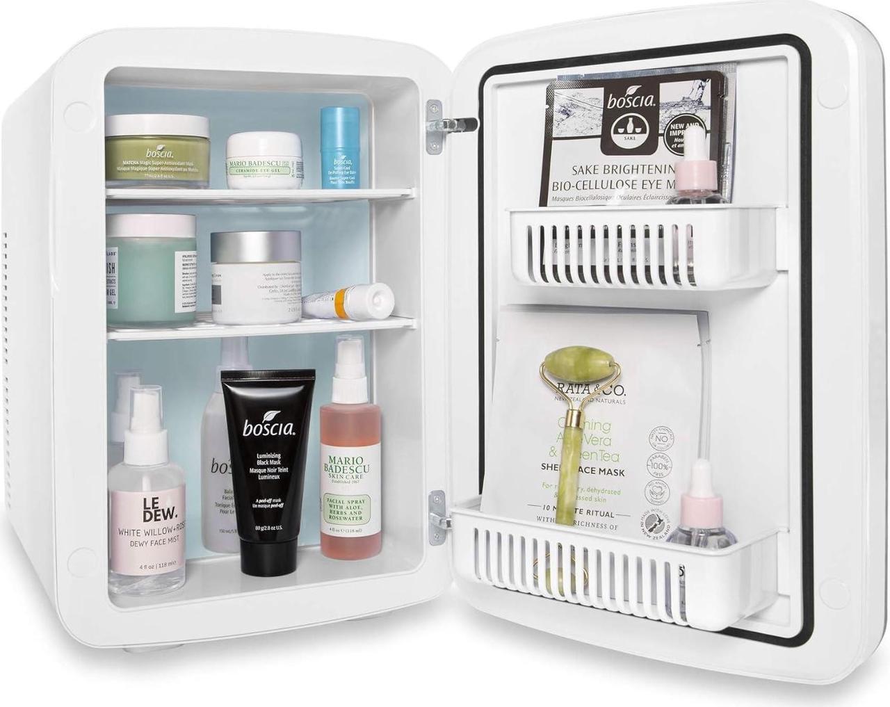 Alt view image 3 of 7 - Cooluli Vibe Mini Fridge for Bedroom - With Cool Front Magnetic Whiteboard - 15L Portable Small Refrigerator for Travel, Car & Office Desk - Plug In Cooler & Warmer for Food, Drinks & Skincare (White)