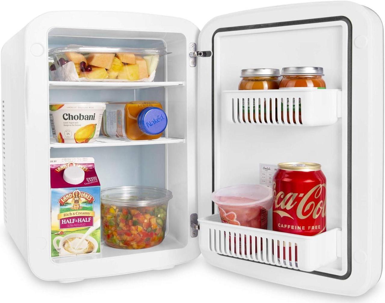 Alt view image 5 of 7 - Cooluli Vibe Mini Fridge for Bedroom - With Cool Front Magnetic Whiteboard - 15L Portable Small Refrigerator for Travel, Car & Office Desk - Plug In Cooler & Warmer for Food, Drinks & Skincare (White)