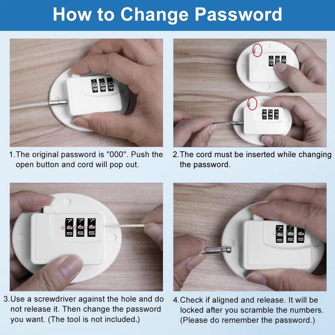 Alt view image 5 of 7 - Refrigerator Lock Combination AOSITE 2 Pack Fridge Locks for Adults Mini Fridge Locks for Kids Refrigerator Adhesive Lock Freezer Door Lock Child Safe Keyless Digital Refrigerator Lock Childproof