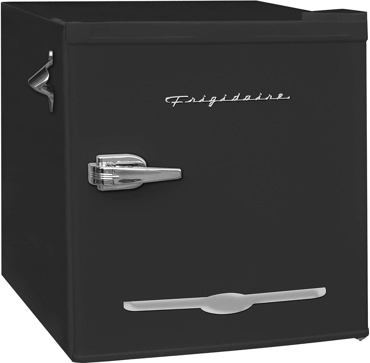 Main image of FRIGIDAIRE Black EFR176- AMZ Retro Mini Refrigerator-Energy Saving-Adjustable Thermostat Control-Side Mounted Bottle Opener-Ideal for Dorm, Office, RV, Garage, Apartment 1.6 Cubic Feet