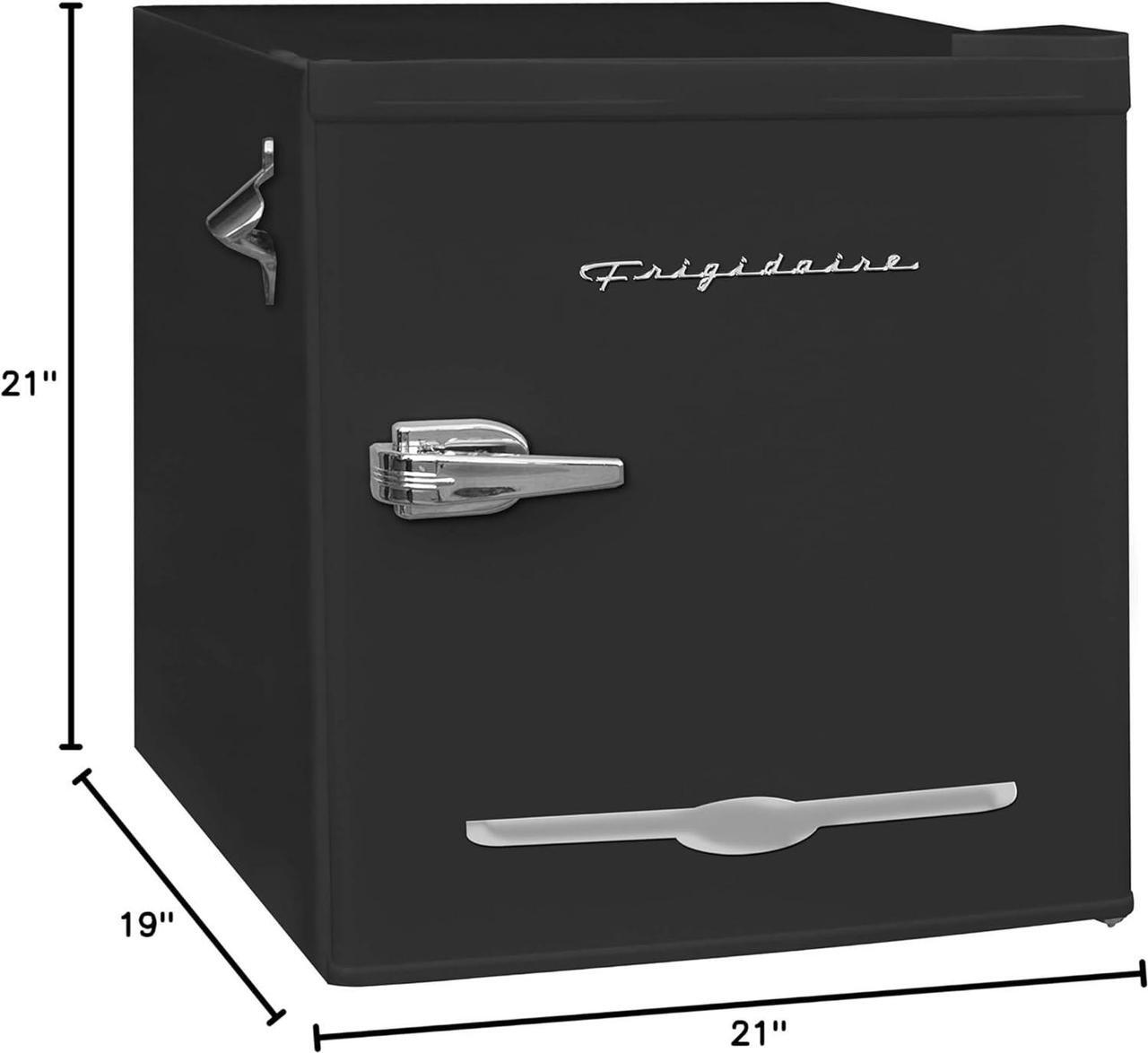 Alt view image 4 of 4 - FRIGIDAIRE Black EFR176- AMZ Retro Mini Refrigerator-Energy Saving-Adjustable Thermostat Control-Side Mounted Bottle Opener-Ideal for Dorm, Office, RV, Garage, Apartment 1.6 Cubic Feet