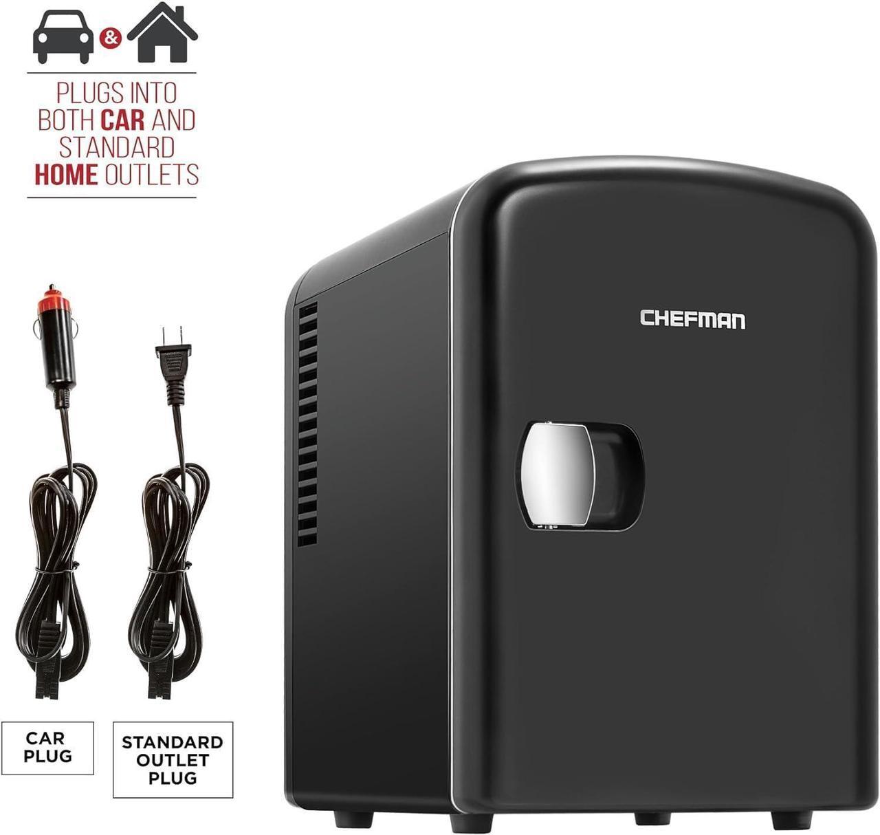 Alt view image 4 of 7 - Chefman - Iceman Mini Portable Black Personal Fridge Cools Or Heats and Provides Compact Storage For Skincare, Snacks, Or 6 12oz Cans W/A Lightweight 4-liter Capacity To Take On The Go