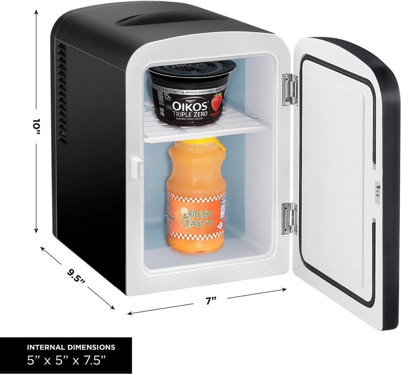 Alt view image 7 of 7 - Chefman - Iceman Mini Portable Black Personal Fridge Cools Or Heats and Provides Compact Storage For Skincare, Snacks, Or 6 12oz Cans W/A Lightweight 4-liter Capacity To Take On The Go