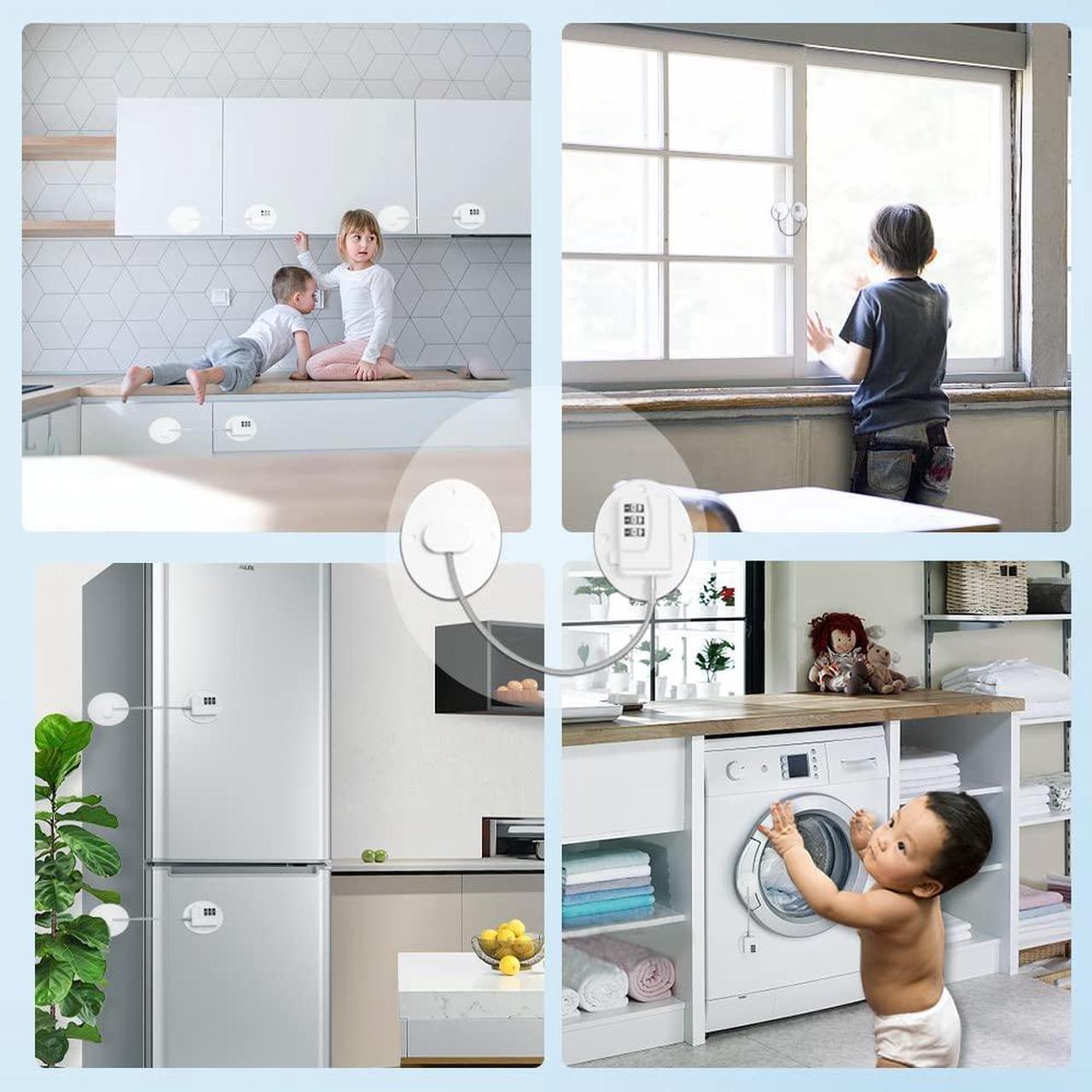 Alt view image 7 of 7 - Refrigerator Lock Combination AOSITE 2 Pack Fridge Locks for Adults Mini Fridge Locks for Kids Refrigerator Adhesive Lock Freezer Door Lock Child Safe Keyless Digital Refrigerator Lock Childproof