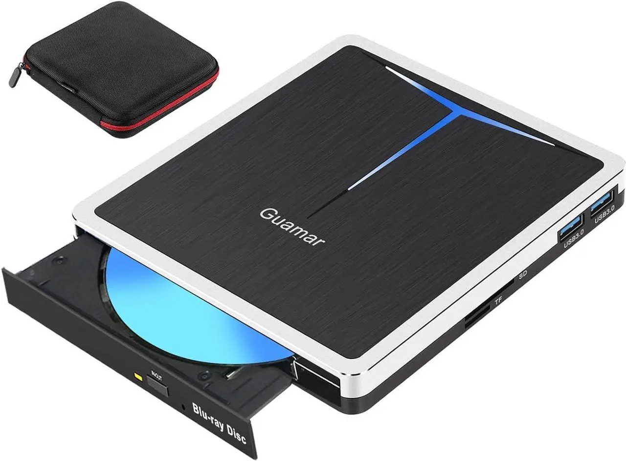 Main image of External Blu Ray Drive, USB C Blu Ray Burner Portable Bluray DVD Player BD Reader Writer, USB 3.0 External Blu-ray Drives Optical Blueray/DVD Drive for PC Laptop Mac Desktop Windows 11 Linux