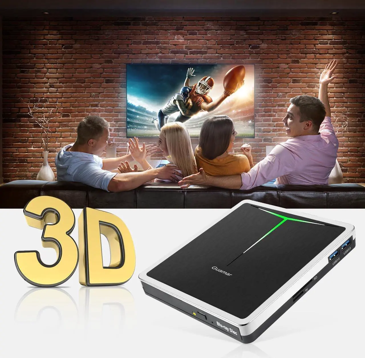 Alt view image 5 of 7 - External Blu Ray Drive, USB C Blu Ray Burner Portable Bluray DVD Player BD Reader Writer, USB 3.0 External Blu-ray Drives Optical Blueray/DVD Drive for PC Laptop Mac Desktop Windows 11 Linux