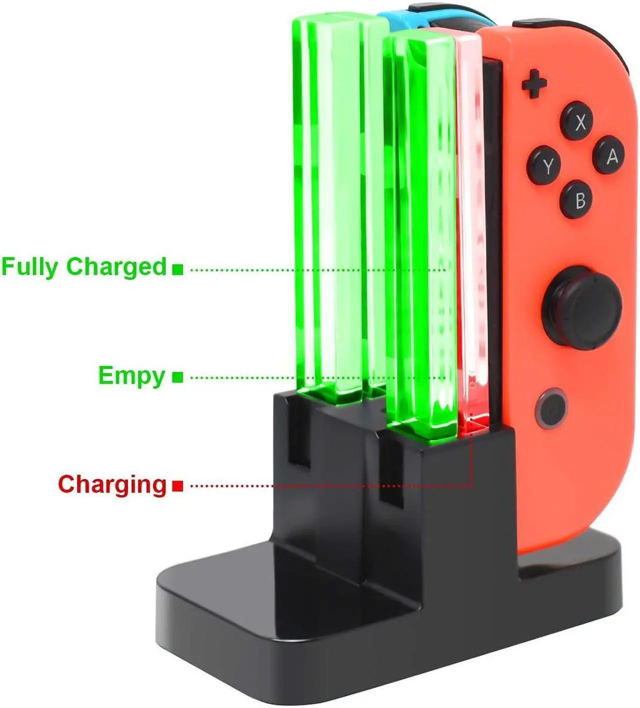 Alt view image 4 of 6 - Charging Dock Compatible with Nintendo Switch for Joy Con & OLED Model Controller with Lamppost LED Indication, Charger Stand Station with Charging Cable