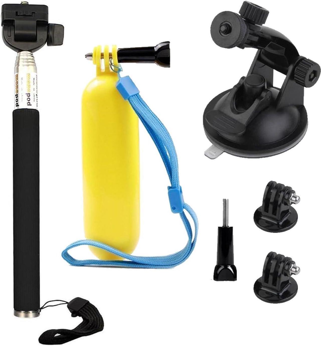 Main image of VVHOOY Action Camera Accessories Kit Bundle Compatible with Gopro Hero 12 11 10 9 8 7/AKASO EK7000 Brave 4 Brave 7 LE V50X/insta360 X3 ONE X2 Selfie Stick Floating Handle Grip Car Suction Cup Mount