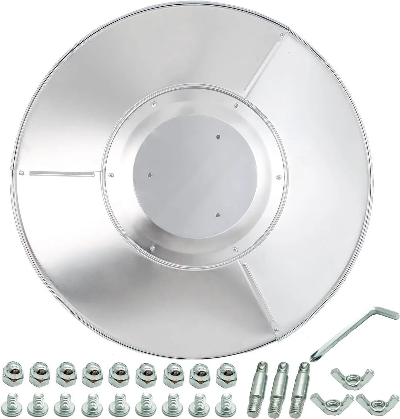 Main image of Patio Heater Reflector Shield, Aluminum Heat Reflector Shield Top for Propane Outdoor Heaters,Dome Replacement Parts(3-Hole Mount33" Diameter Round)