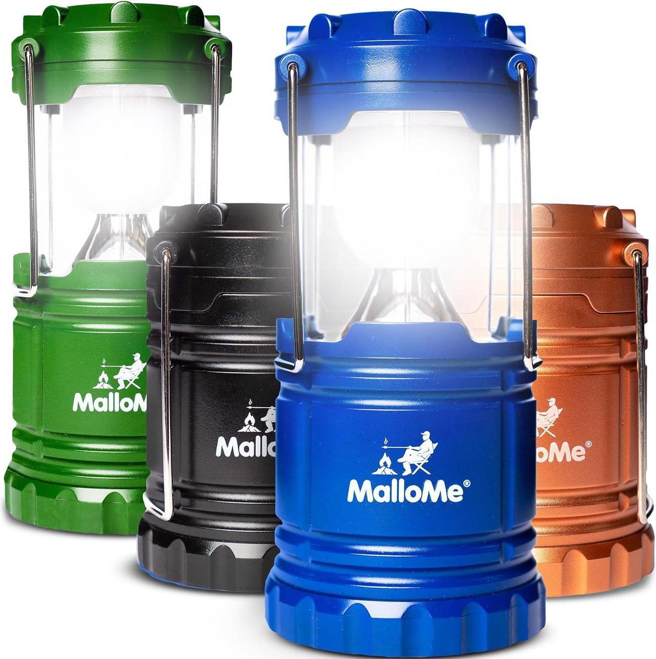 Main image of Camping Lantern Multicolor 4 Pack Lanterns for Power Outages Camping Lights for Tent Hanging Camp Light Tent Lamp Emergency Battery Powered LED Lantern (Rechargeable Batteries Not Included)