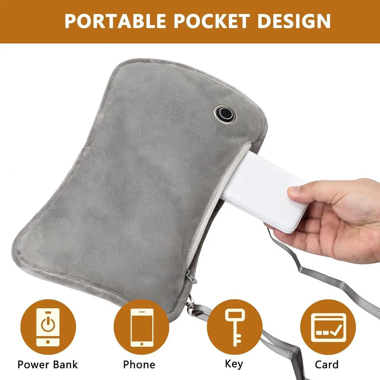 Alt view image 2 of 7 - Hand Warmers Rechargeable, 10000mAh Electric Heated Gloves Power Bank Portable Graphene Handwarmers Pouch with 3 Levels & Double-Sided Heating for Hunting Camping Golf Xmas Gifts for Women Men Kids