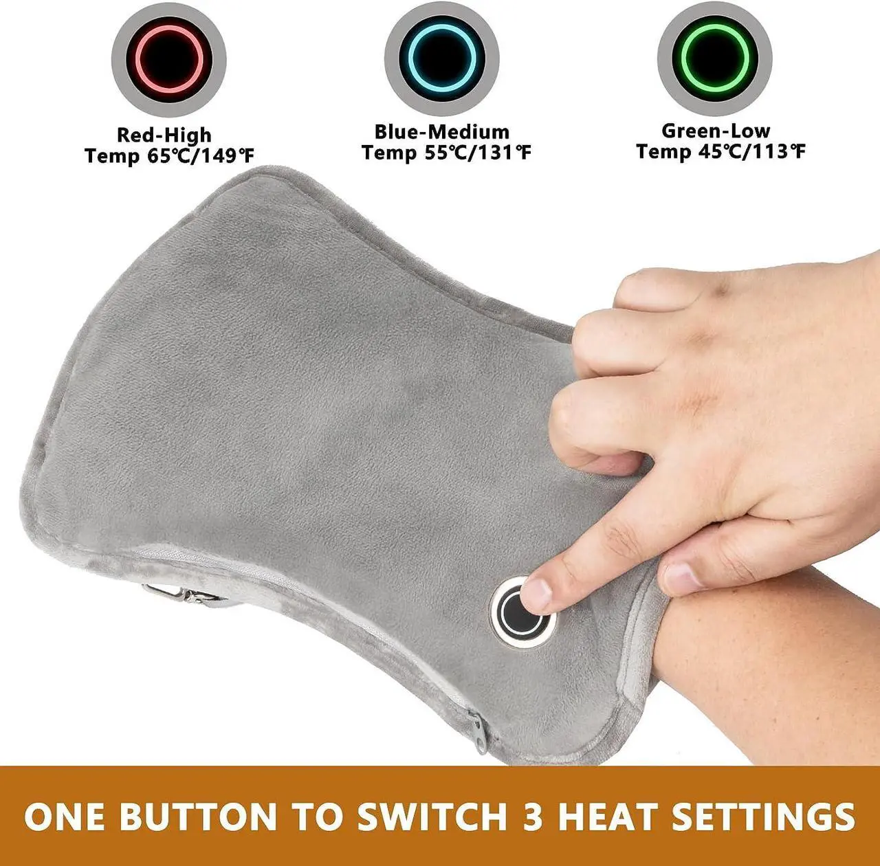 Alt view image 4 of 7 - Hand Warmers Rechargeable, 10000mAh Electric Heated Gloves Power Bank Portable Graphene Handwarmers Pouch with 3 Levels & Double-Sided Heating for Hunting Camping Golf Xmas Gifts for Women Men Kids