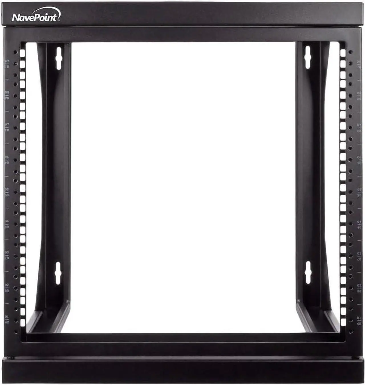 Alt view image 5 of 6 - NavePoint 9U Server Rack with Swing Gate - 9U Wall Mount Rack for 19 Inch IT Equipment Open Frame Rack  Network Rack Wall Mount for AV & Server Equipment 18 Deep 9U Rack, Black