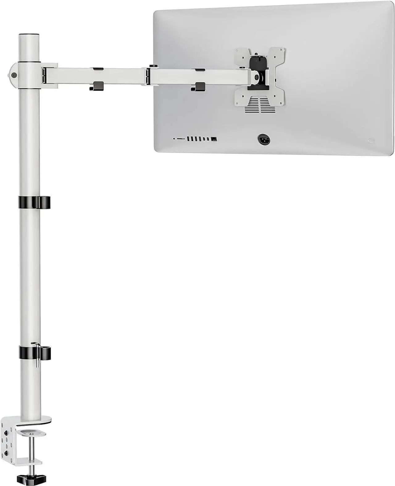 Main image of WALI Tall Monitor Stand Desk Mount, Single Extra Tall Monitor Arm Bracket for Computer Screen up to 32 inch, 22lbs (M001XL-W), White