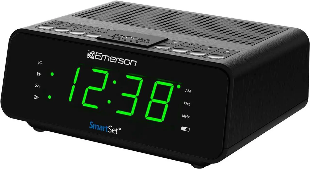 Main image of Emerson SmartSet Dual Alarm Clock Radio with AM/FM Radio, Dimmer, Sleep Timer and .9" LED Display, CKS1900