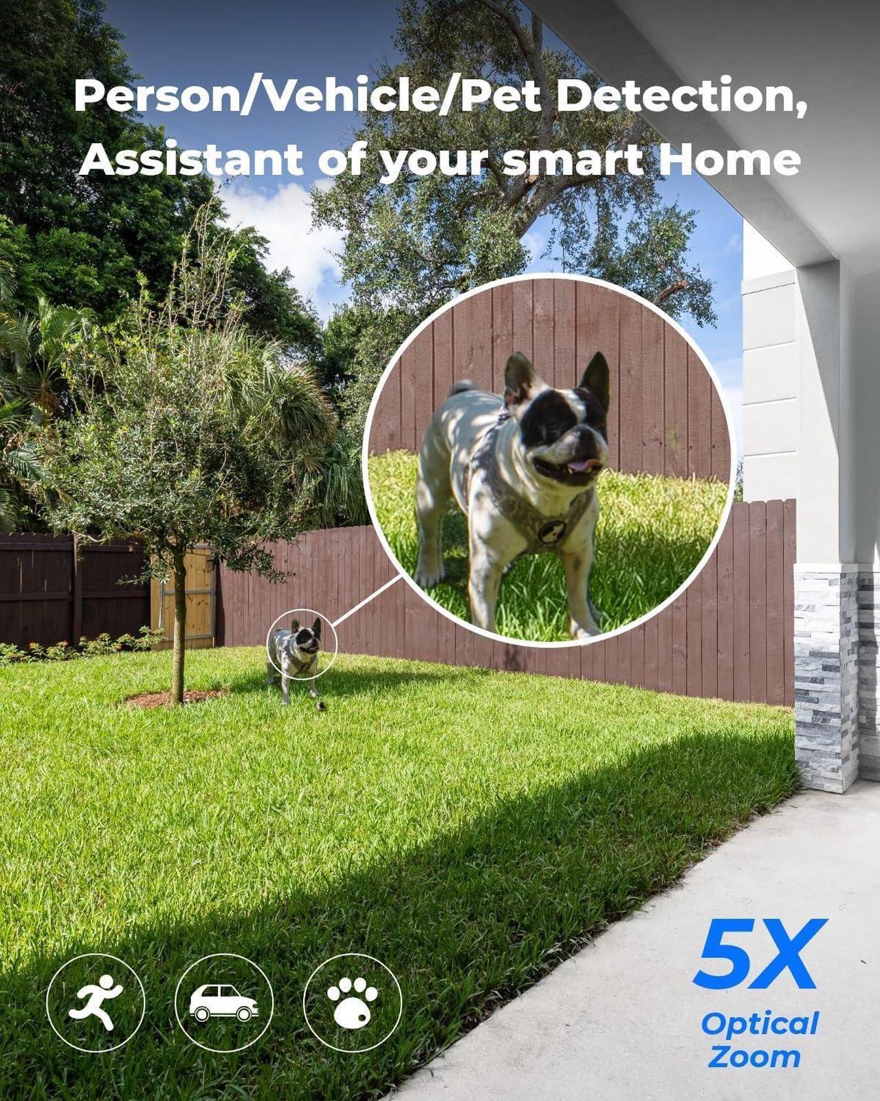 Alt view image 3 of 7 - RLC-811A PoE IP Security Camera 4K - 123° FoV, 5X Optical Zoom for Outdoor Usage, 2.7mm Lens with Color Night Vision, Human/Vehicle/Pet Smart Detection, 2 Way Talk, Up to 256GB microSD Card